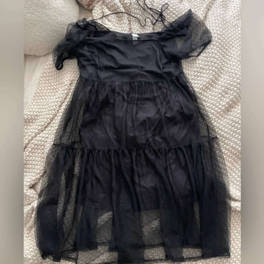 Black mesh dress